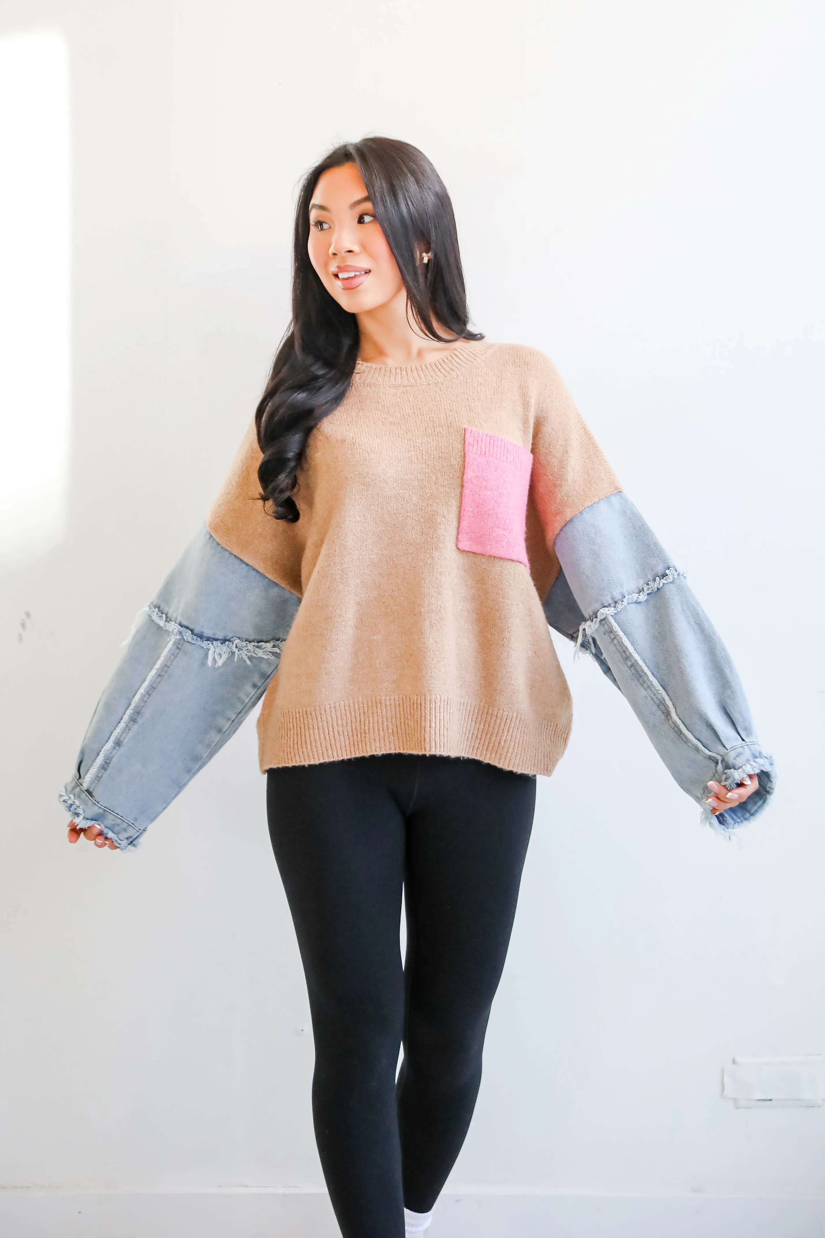 Exceptional Status Contrast Color Block Sweater