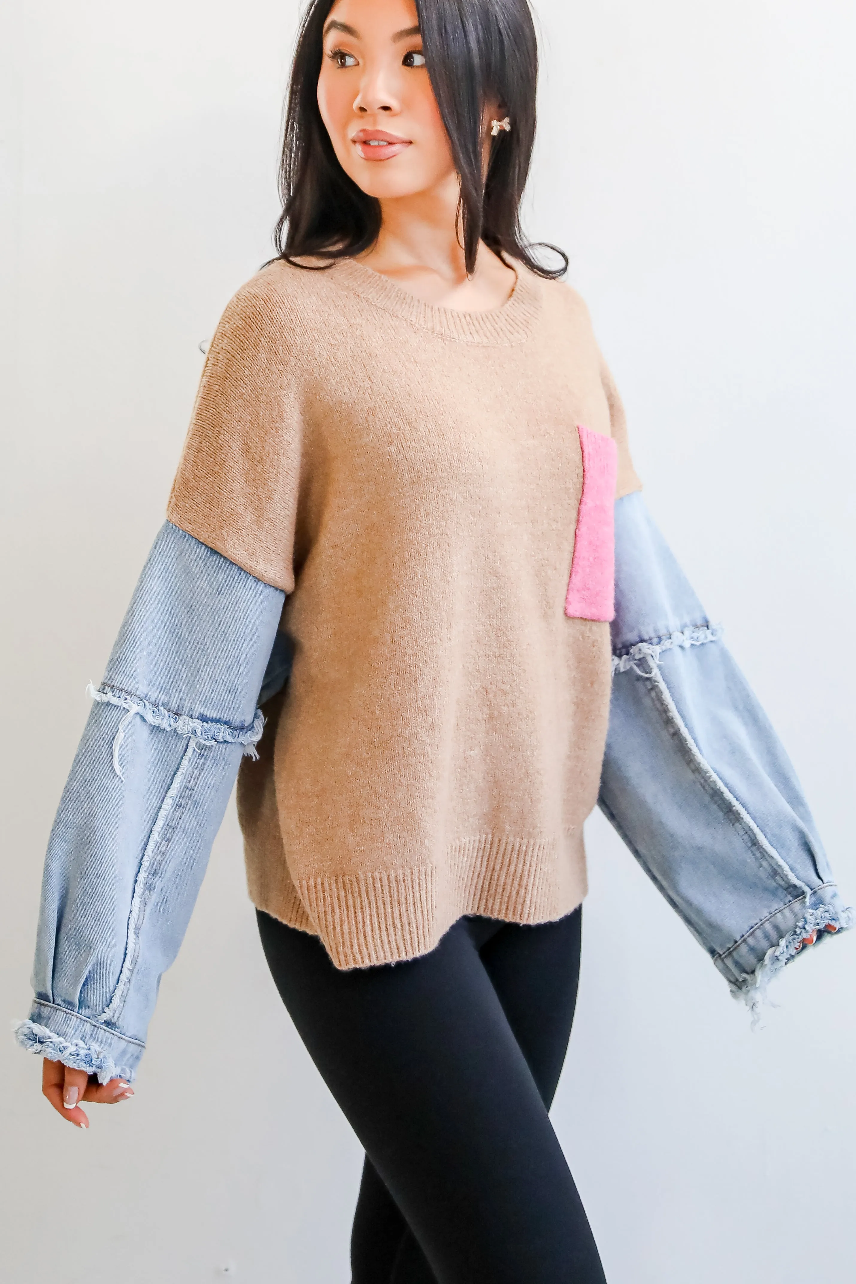 Exceptional Status Contrast Color Block Sweater