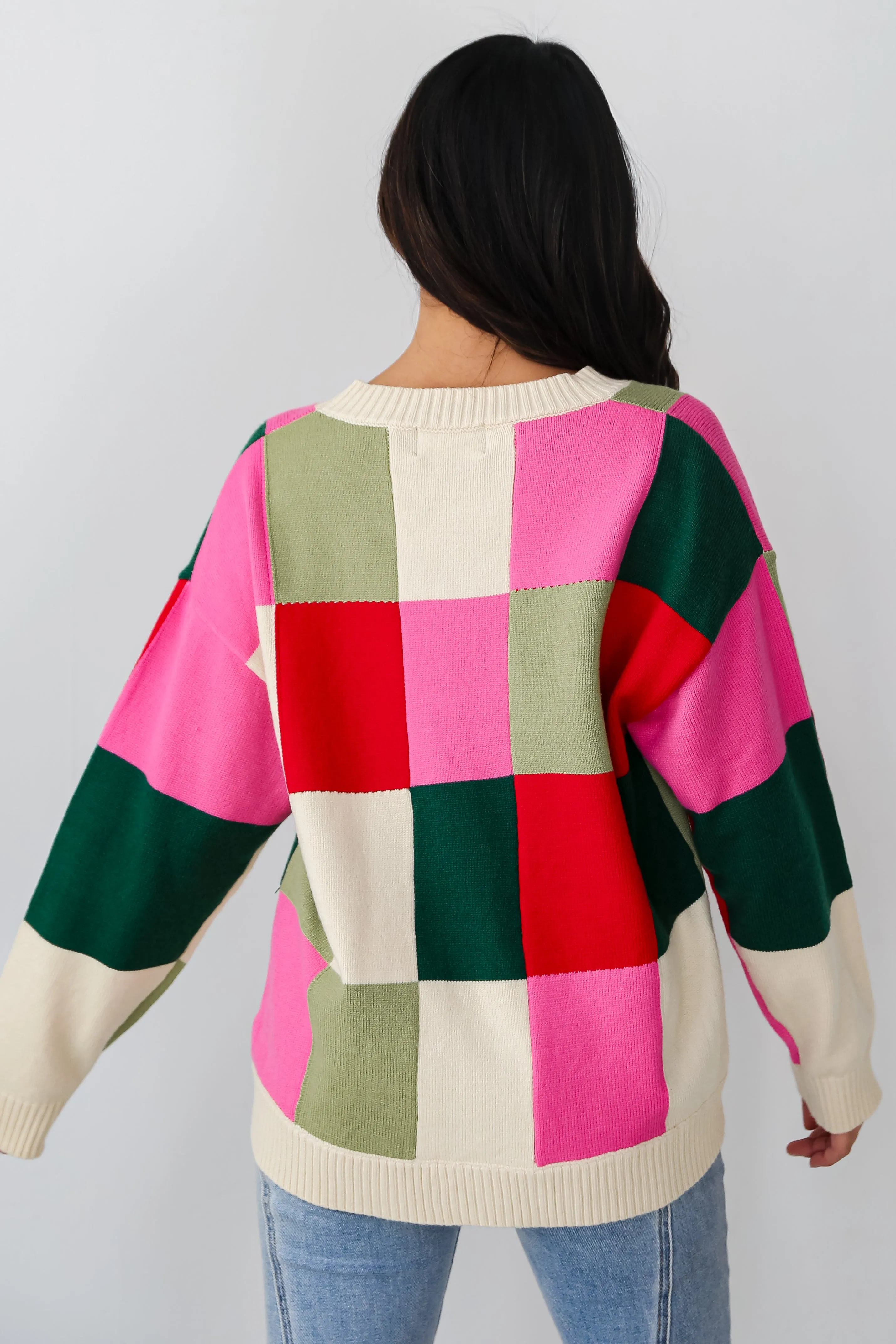 FINAL SALE - Comfiest Trend Checkered Oversized Sweater