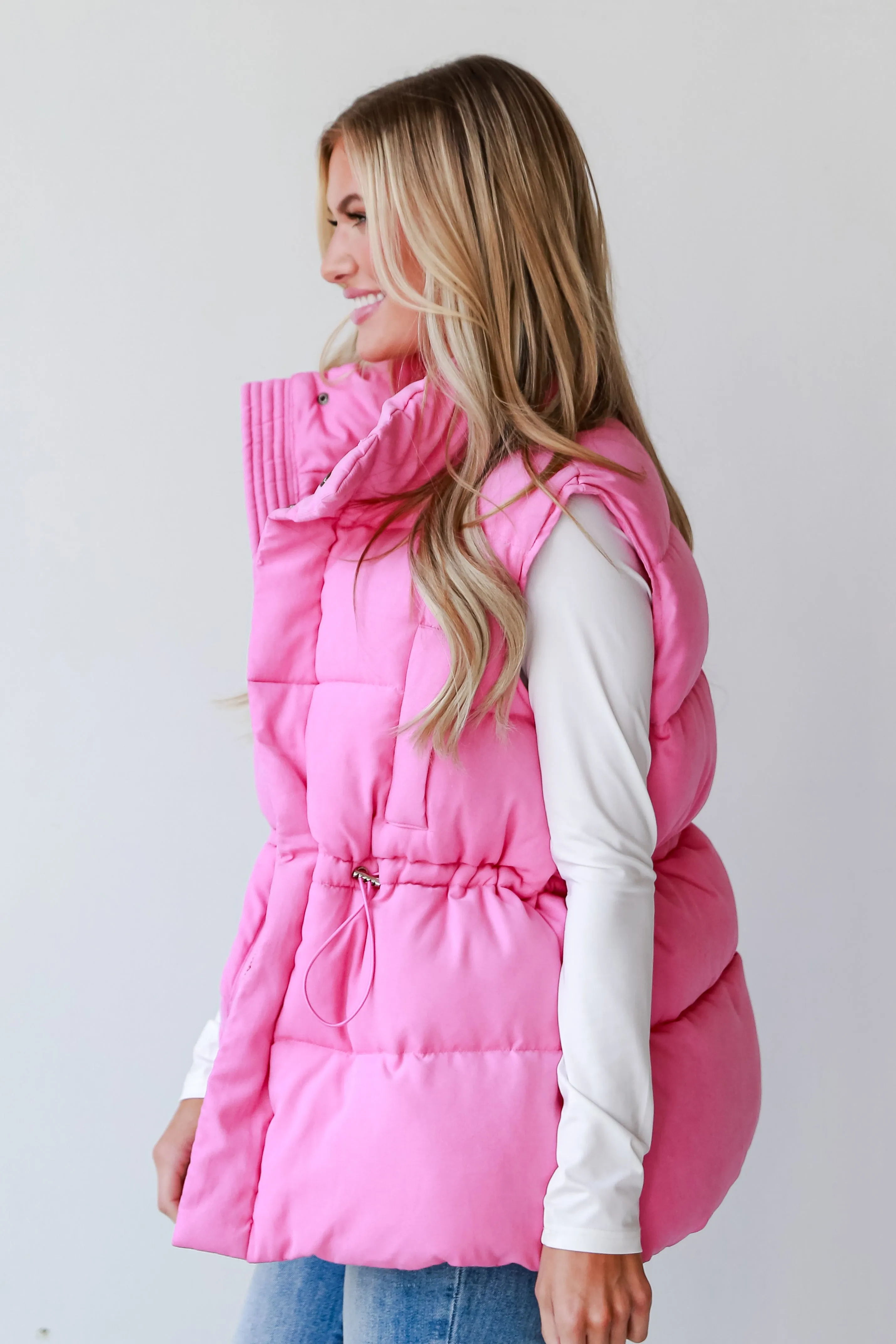 FINAL SALE - That's All You Pink Puffer Vest