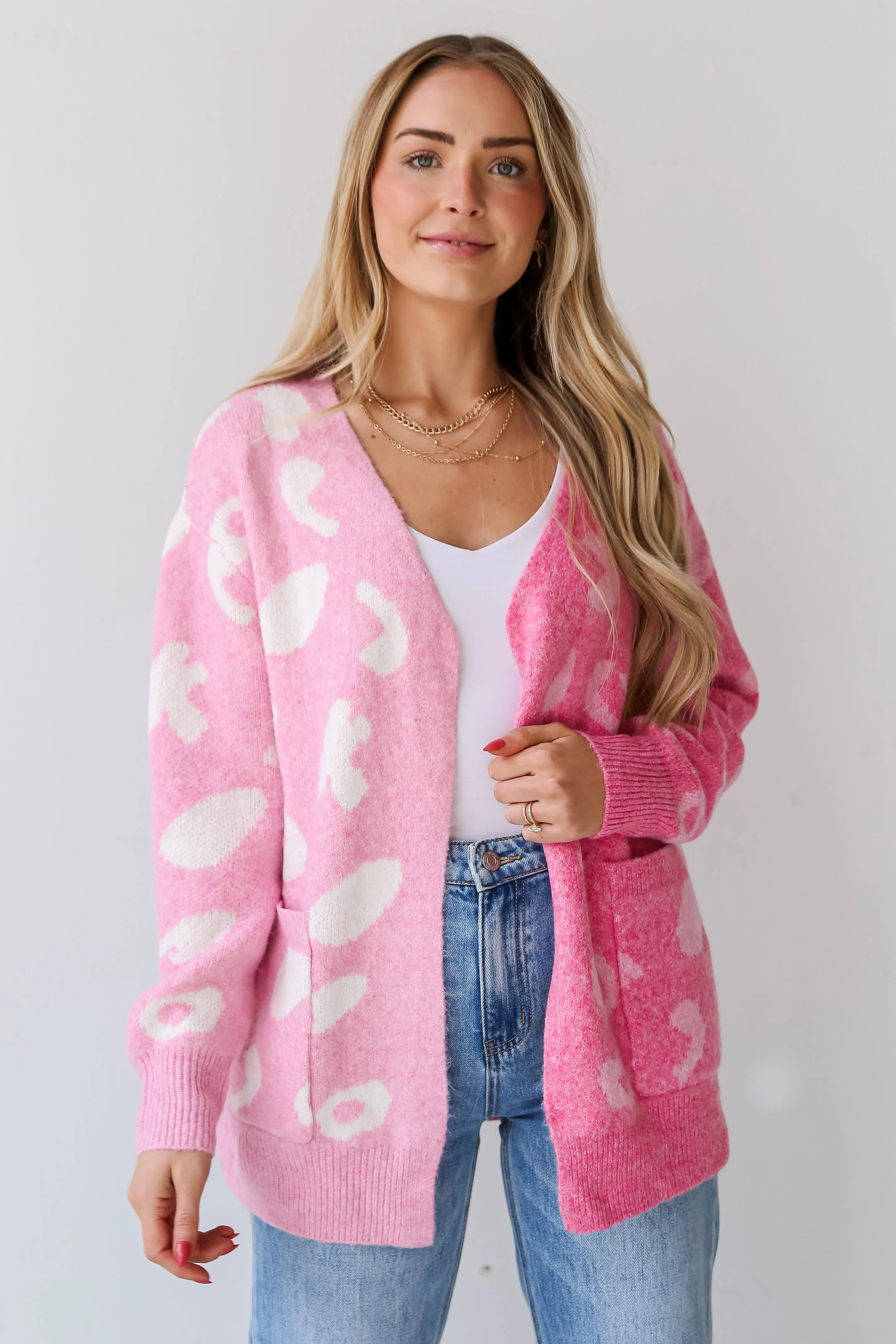 FINAL SALE - Wondrously Cozy Pink Color Block Cardigan