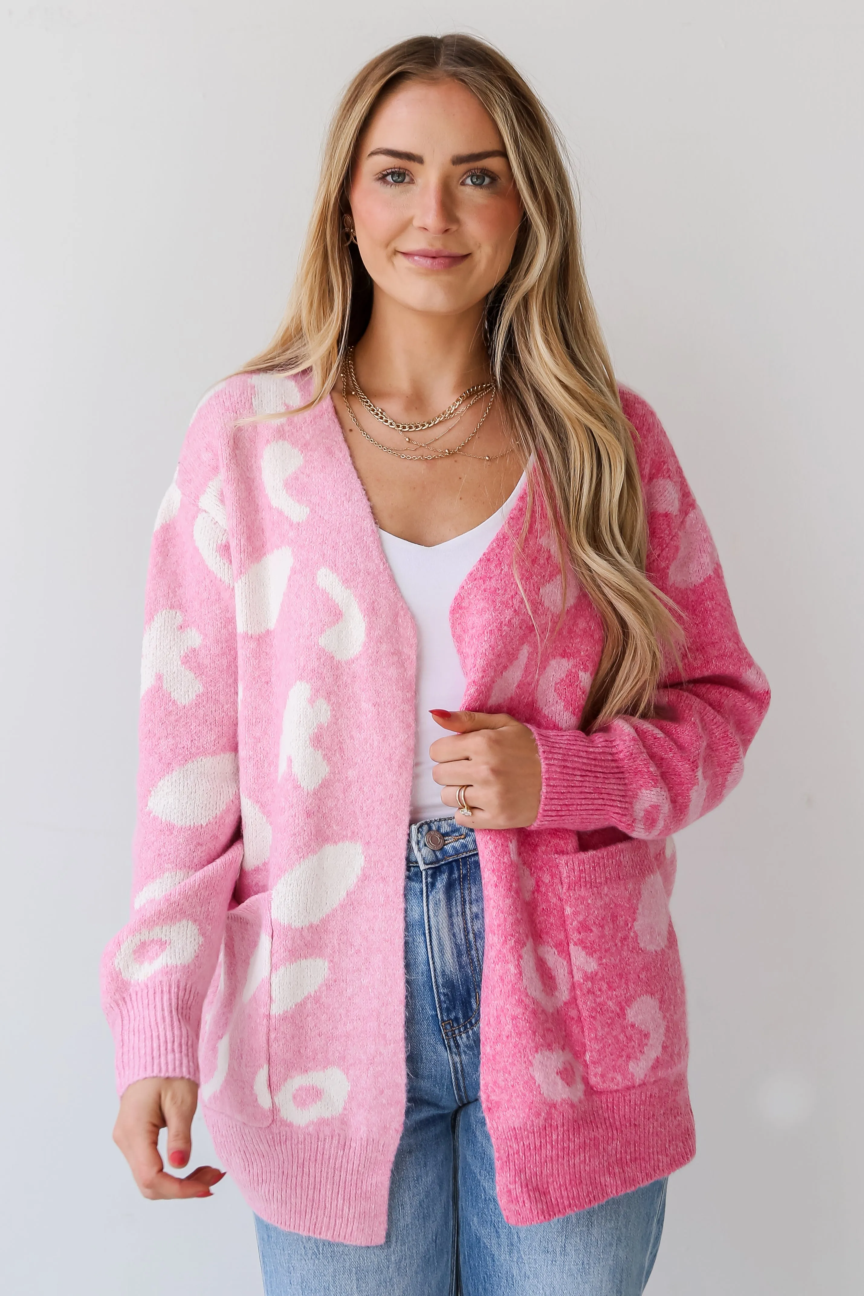 FINAL SALE - Wondrously Cozy Pink Color Block Cardigan