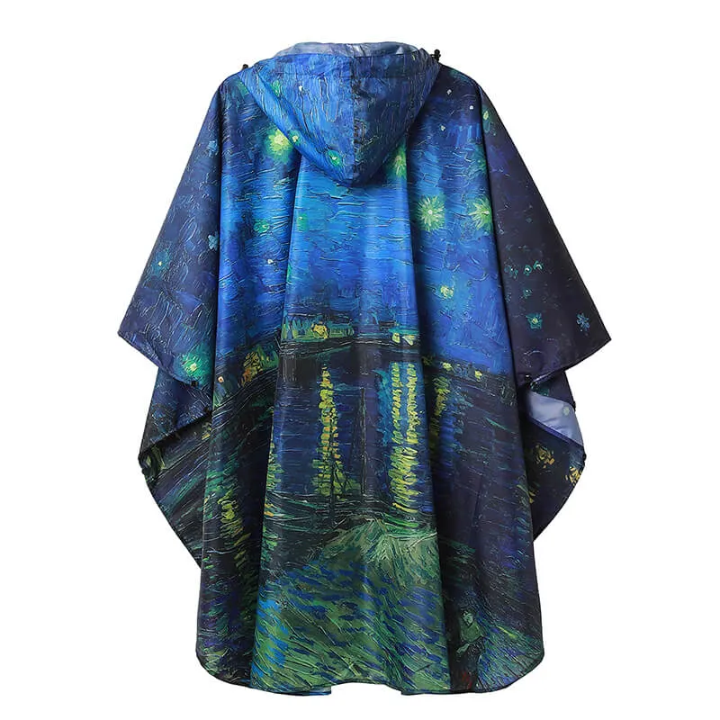 Fine Art Rain Poncho-Van Gogh Starry Night Over the Rhone