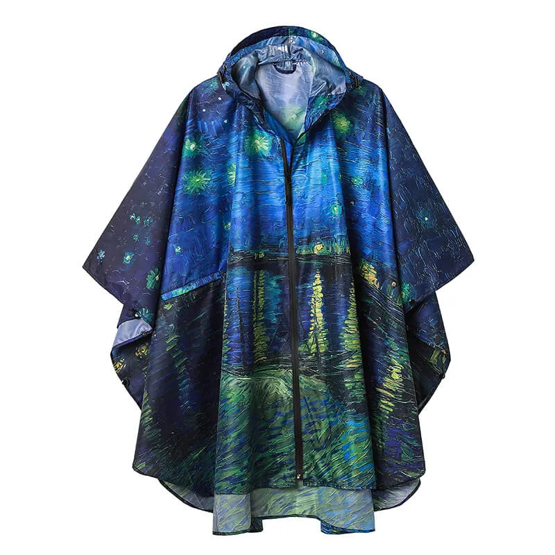 Fine Art Rain Poncho-Van Gogh Starry Night Over the Rhone