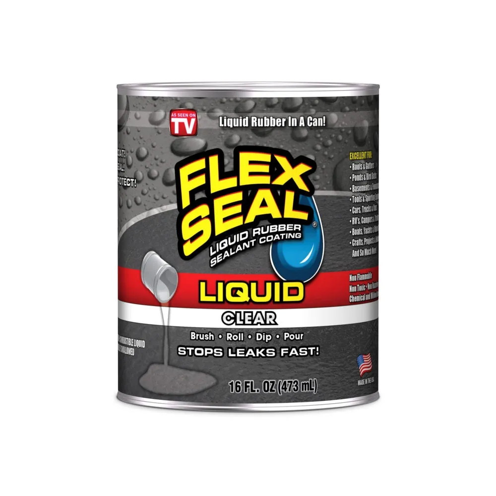 Flex Seal LFSCLRR01 Rubber Sealant Clear, Clear, 1 gal, Can