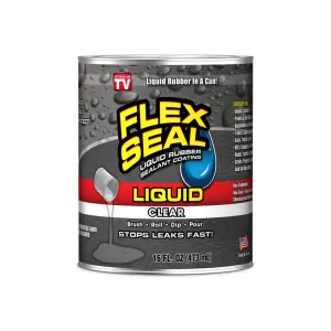 Flex Seal LFSCLRR01 Rubber Sealant Clear, Clear, 1 gal, Can