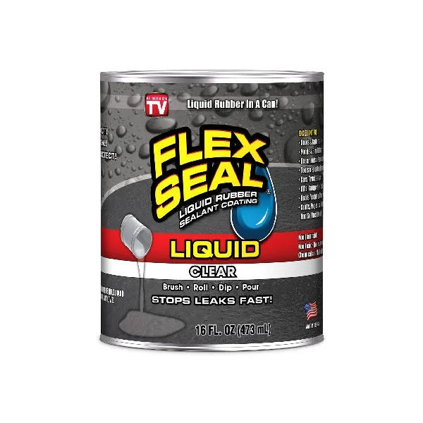 Flex Seal LFSCLRR16 Rubberized Coating, Clear, 16 oz