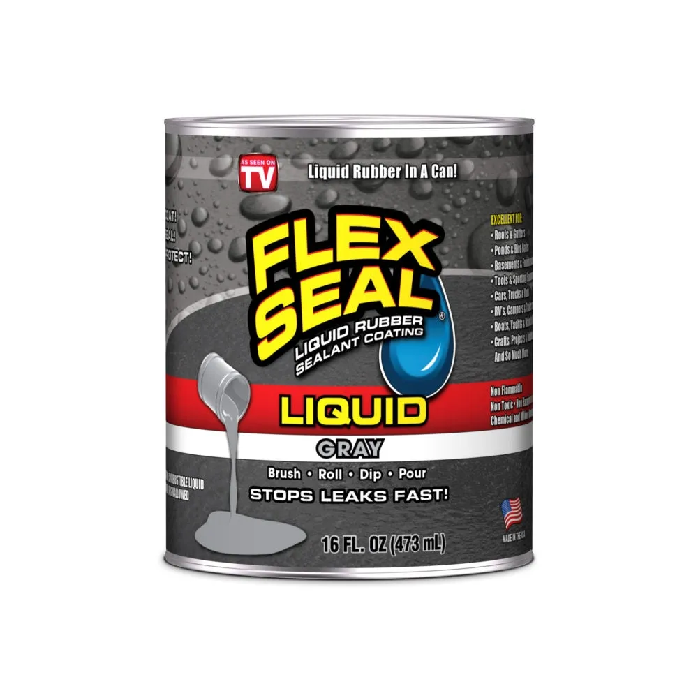 Flex Seal LFSGRYR01 Rubber Sealant, Gray, 1 gal, Can