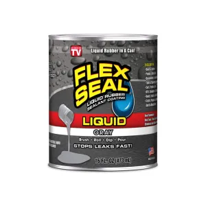 Flex Seal LFSGRYR01 Rubber Sealant, Gray, 1 gal, Can