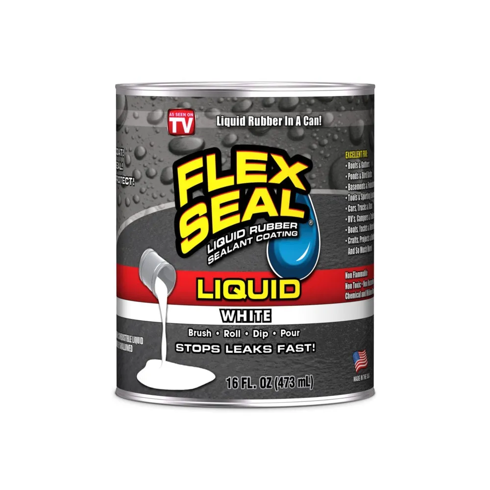 Flex Seal LFSWHTR01 Rubberized Coating, White, 1 gal, Can