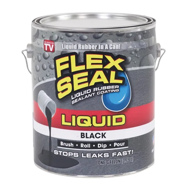 Flex Seal US855BLK01-2 Rubber Sealant Black, Black, 1 gal, Can