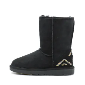 Geometric Medium Ugg Boot - Black