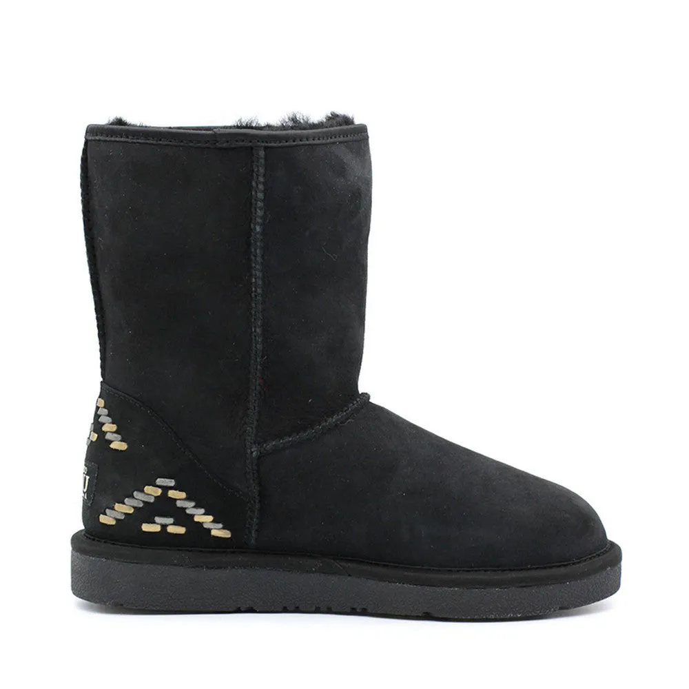 Geometric Medium Ugg Boot - Black