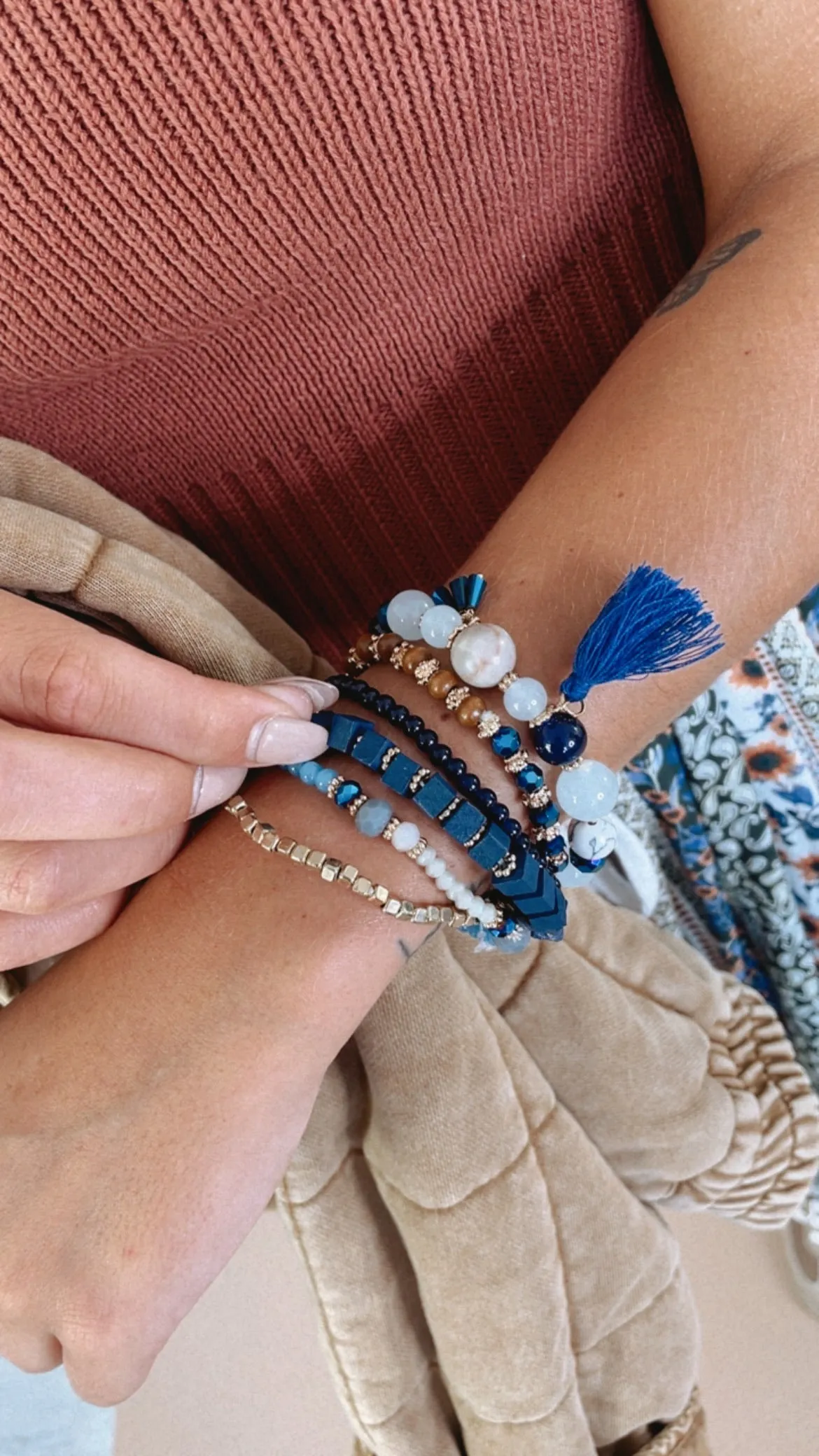 Get It Bracelet Stack, Navy