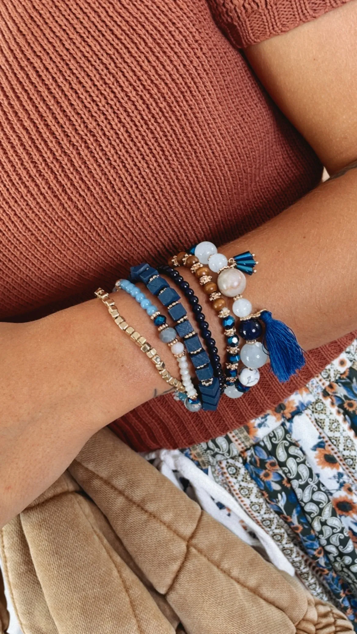 Get It Bracelet Stack, Navy