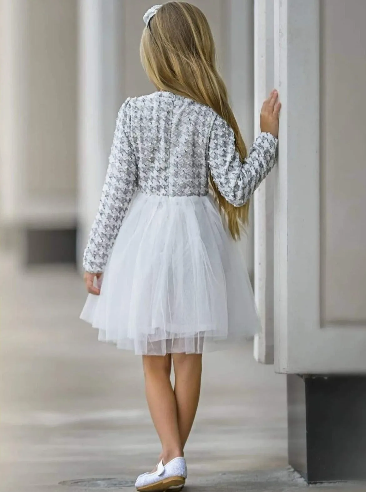 Girls And Pearls Tweed Houndstooth Tutu Dress