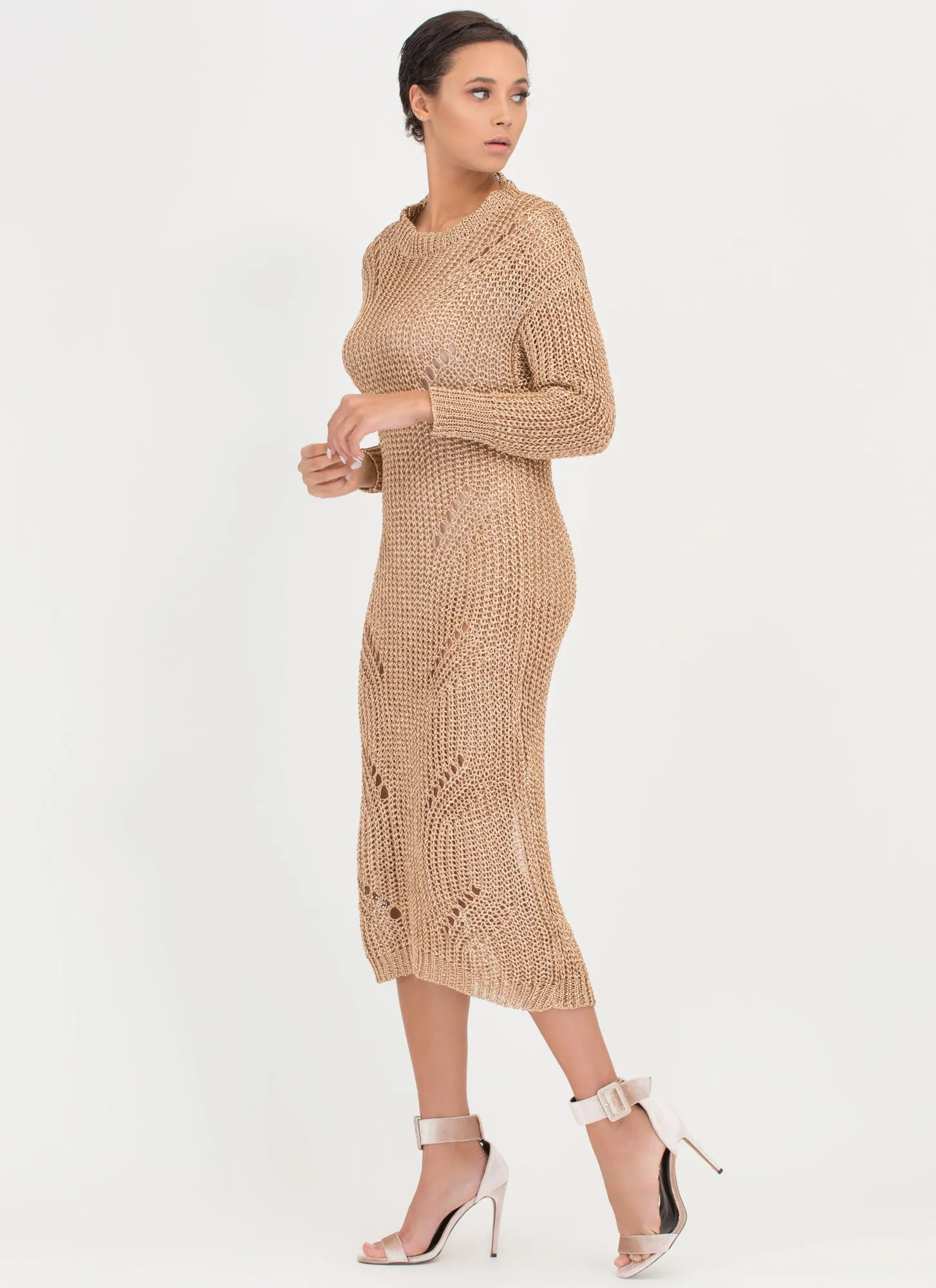 Glitz It Metallic Sweater Dress