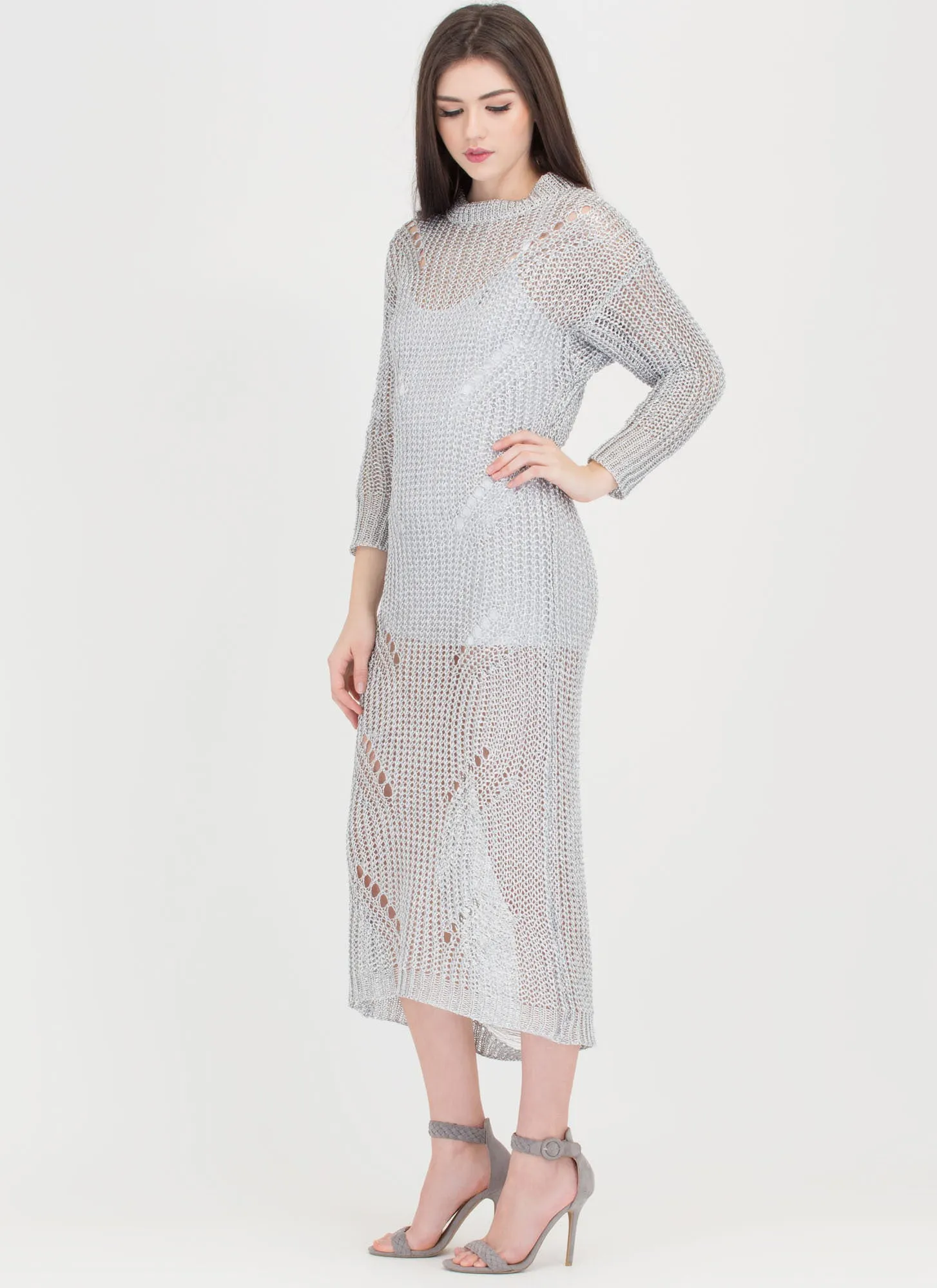 Glitz It Metallic Sweater Dress