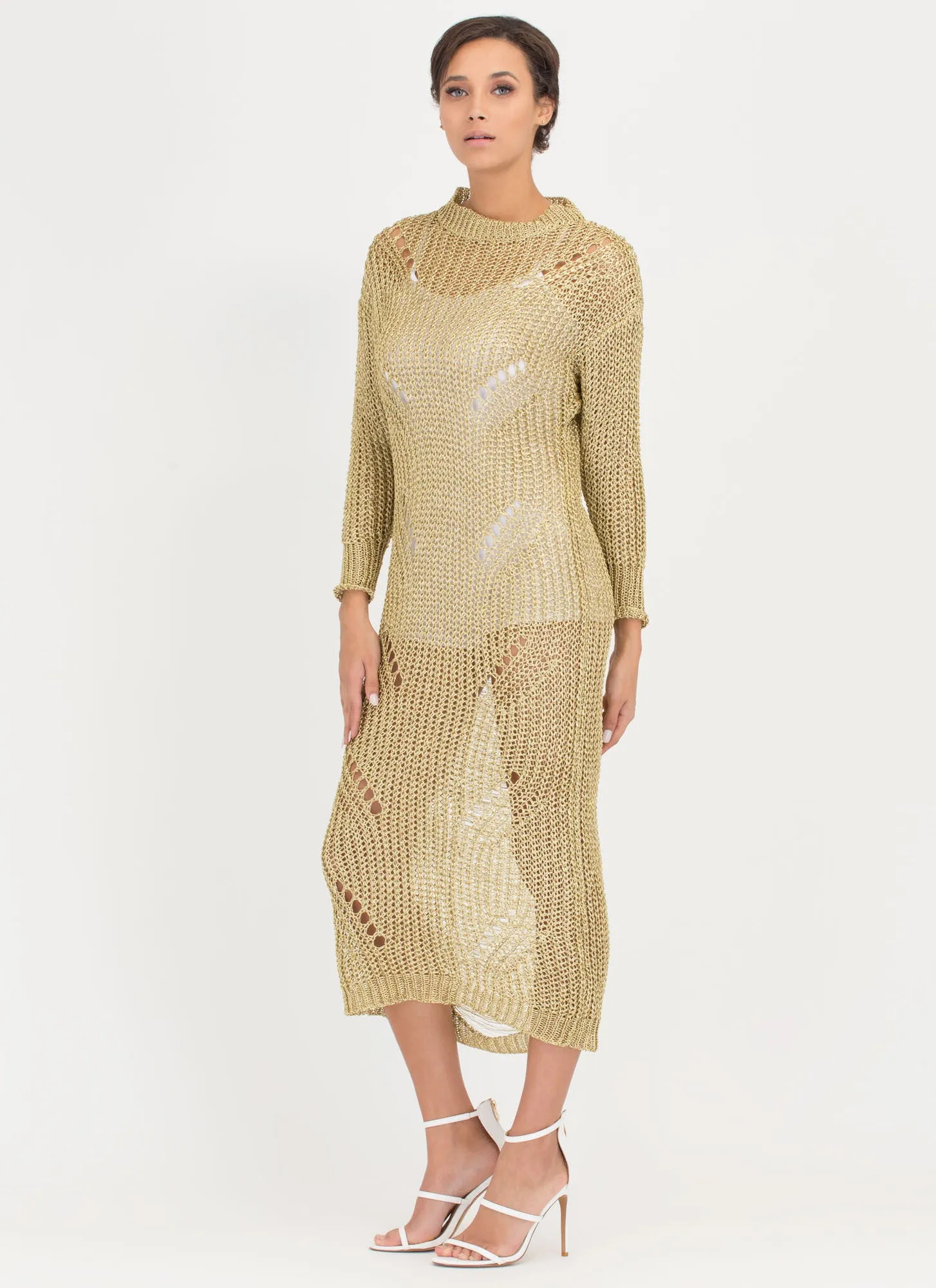 Glitz It Metallic Sweater Dress