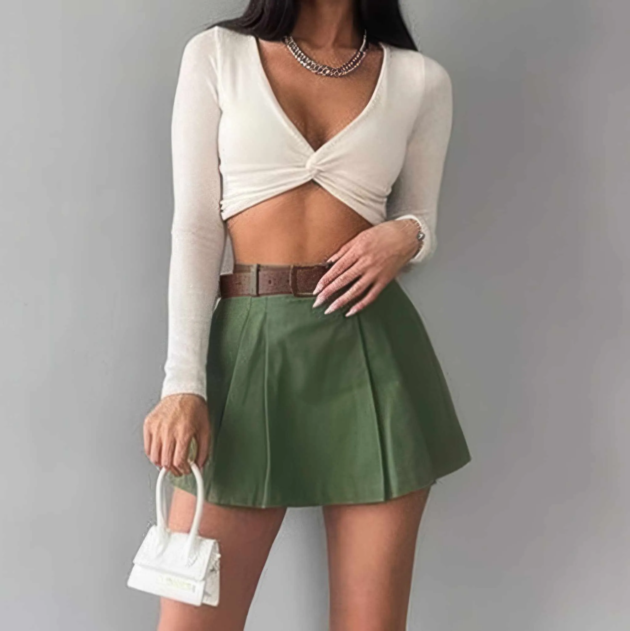 Glow Chic's Solid Color Fashion Skirt