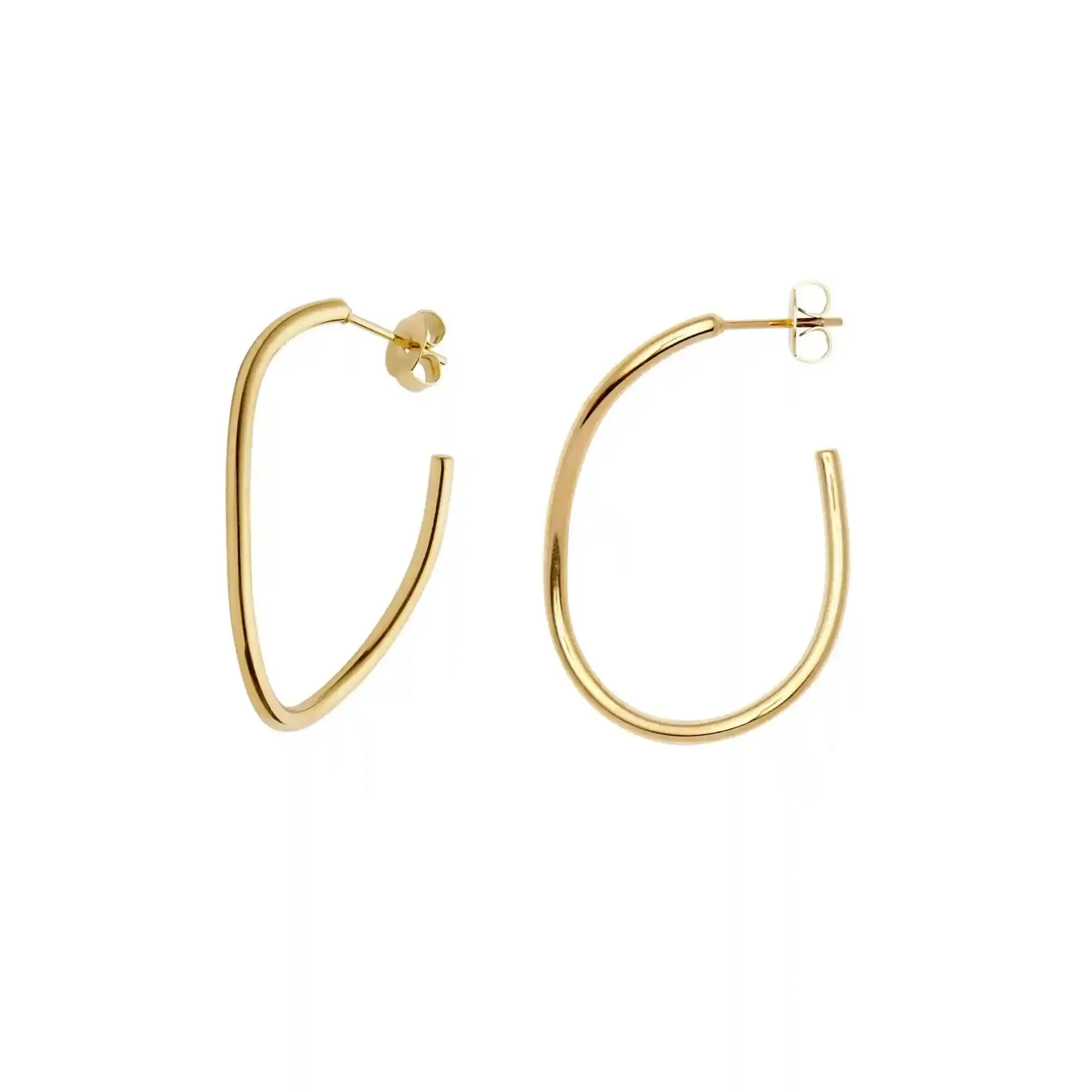 Gold Oval Hoop Earrings by Nordic Muse