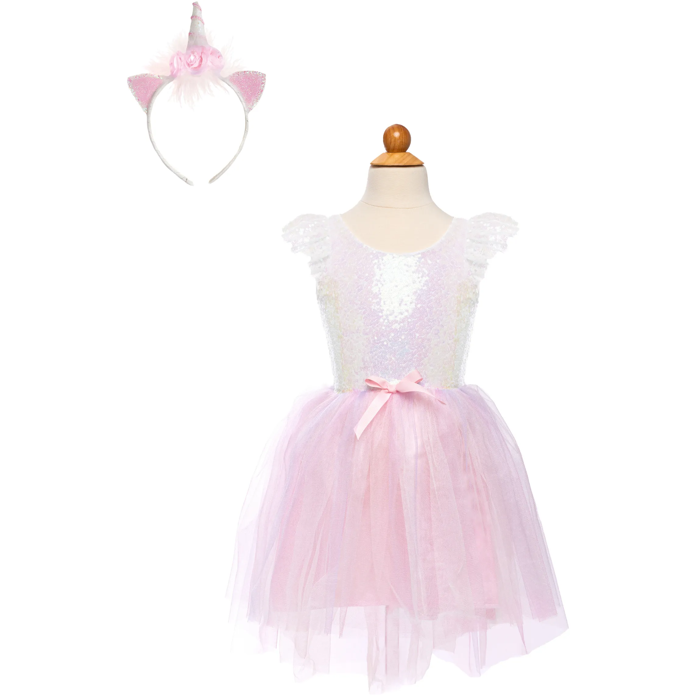 Great Pretenders Dreamy Unicorn Dress and Headband Iridescent Pink Size 3/4