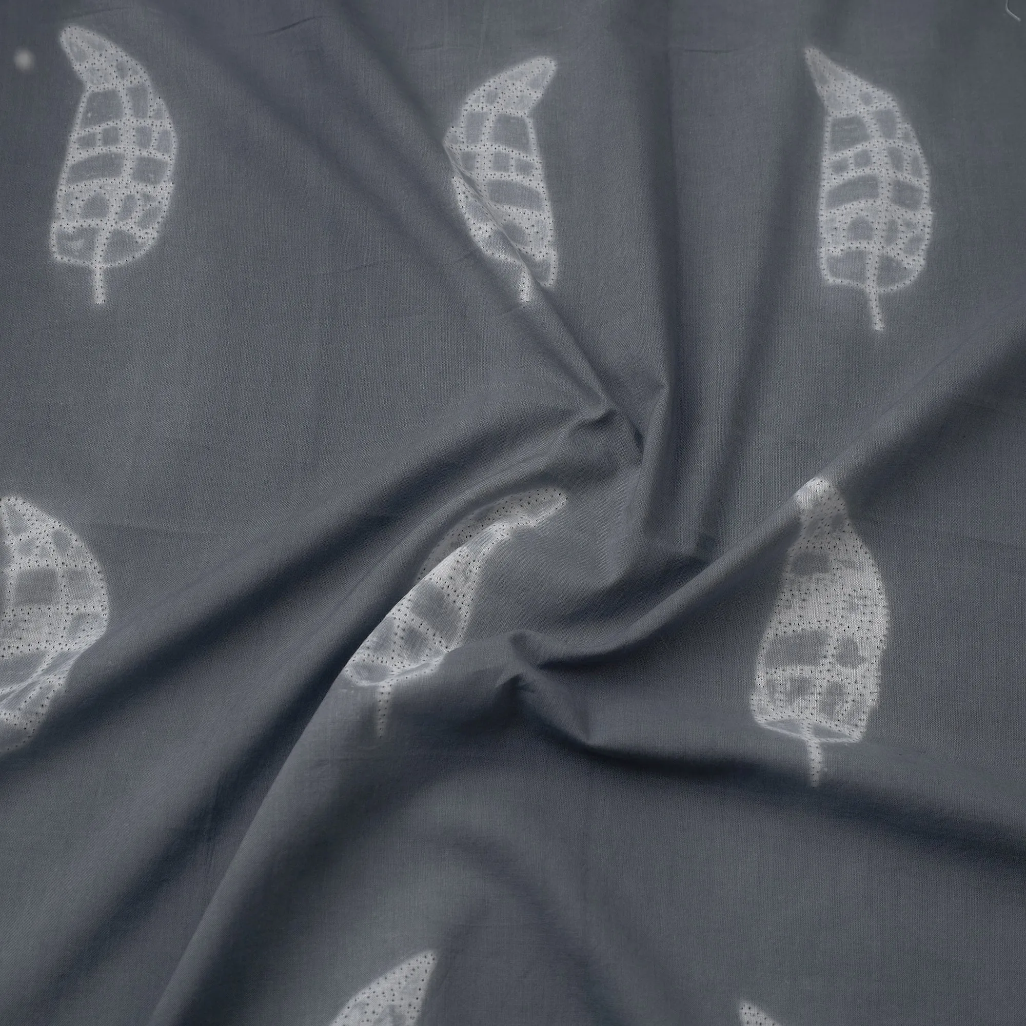 Grey - Nui Shibori Tie-Dye Cotton Fabric