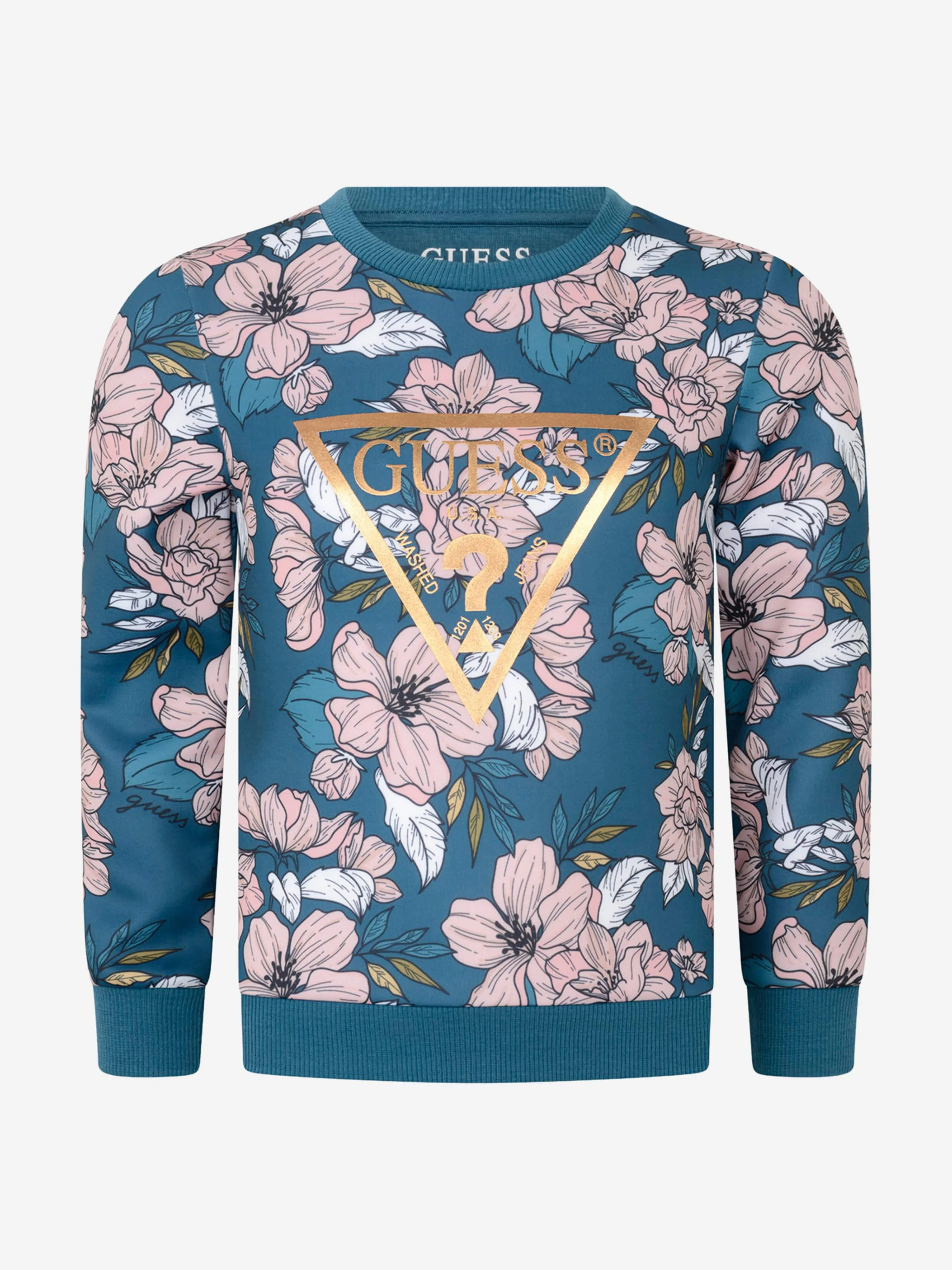 Guess Girls Floral Print Sweater