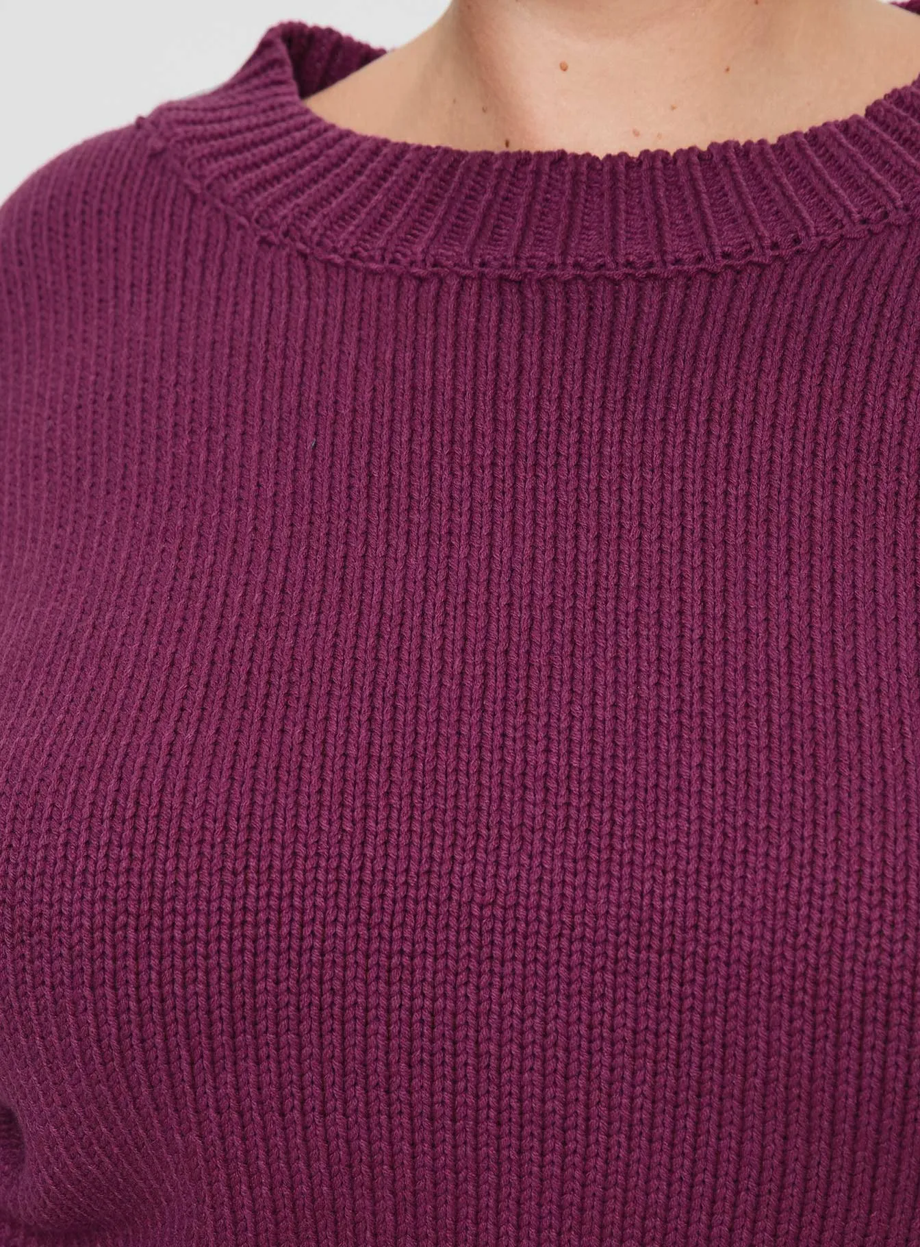 Harmony Knit Sweater Burgundy Curve