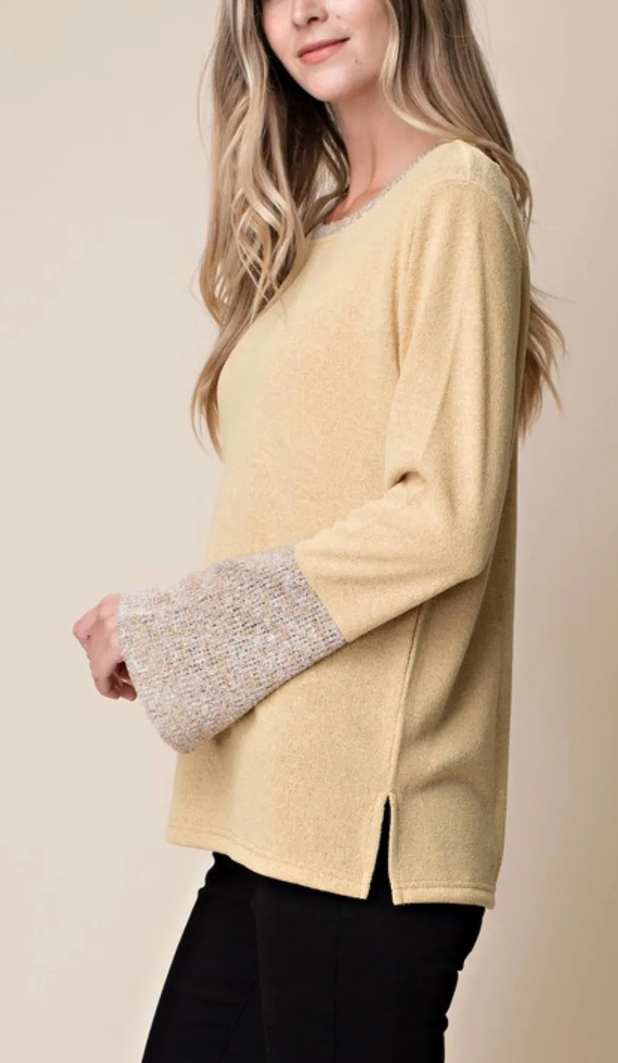 Harper Sweater in Pale Mustard