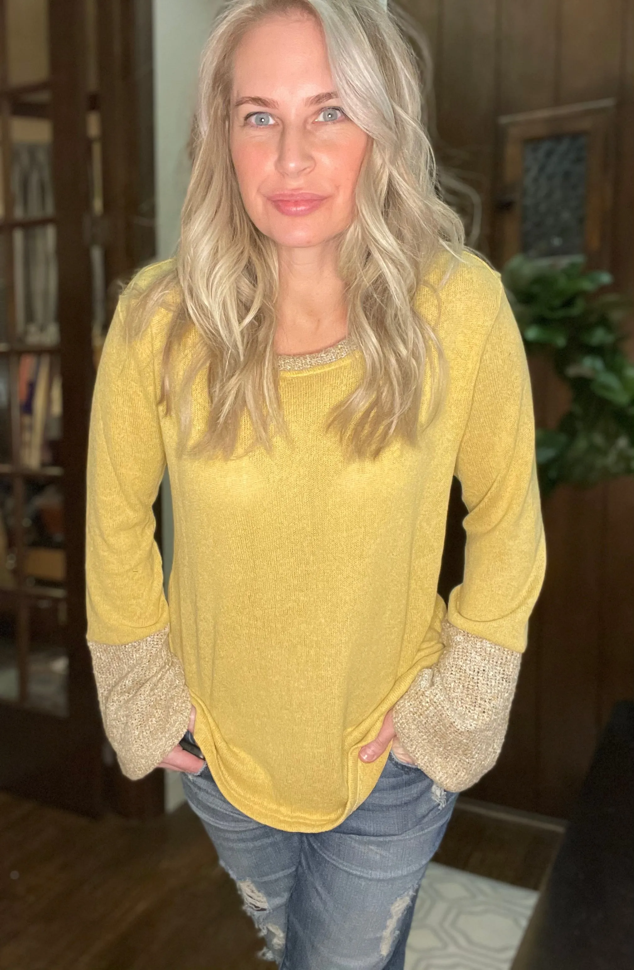 Harper Sweater in Pale Mustard