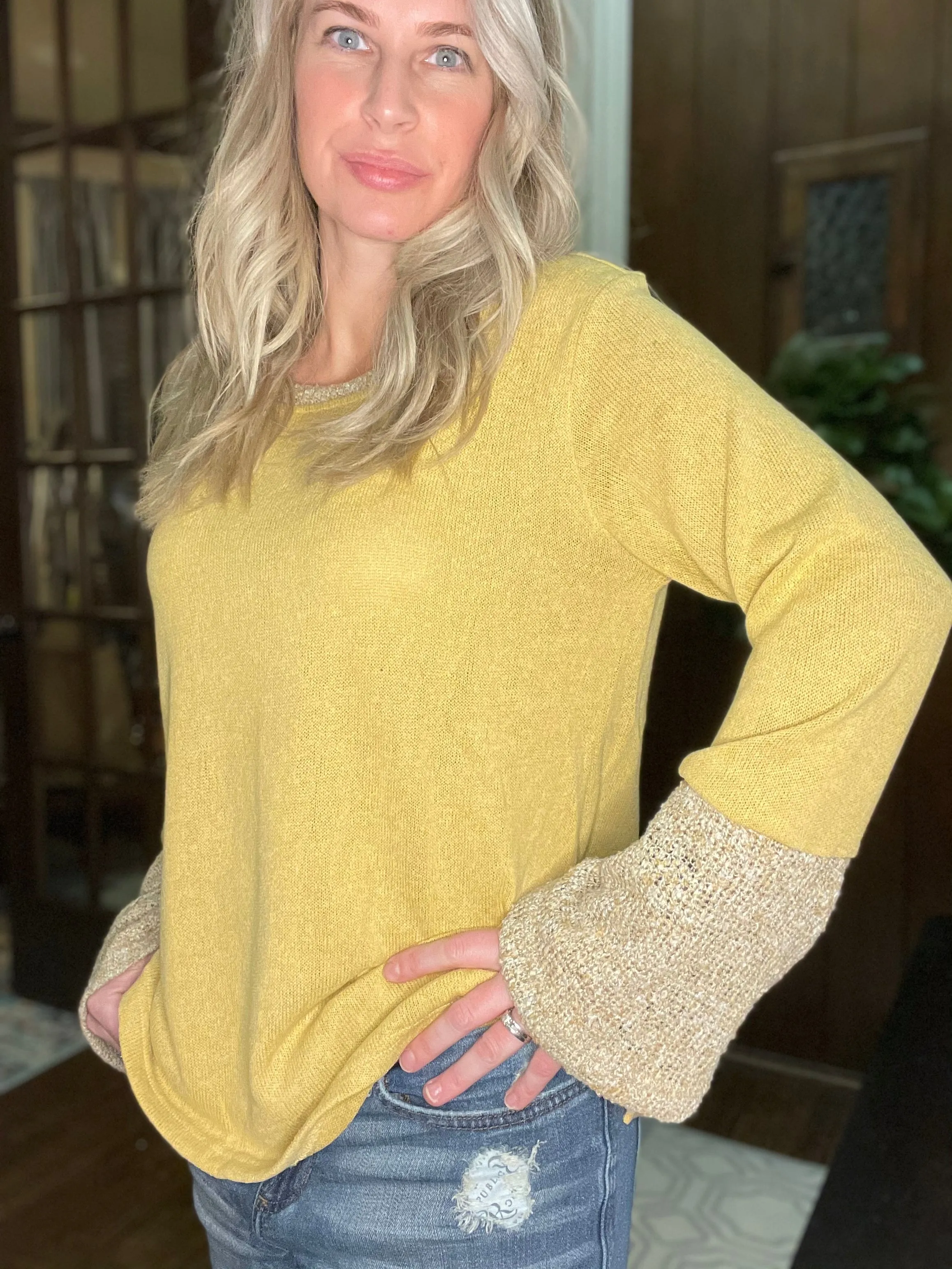 Harper Sweater in Pale Mustard