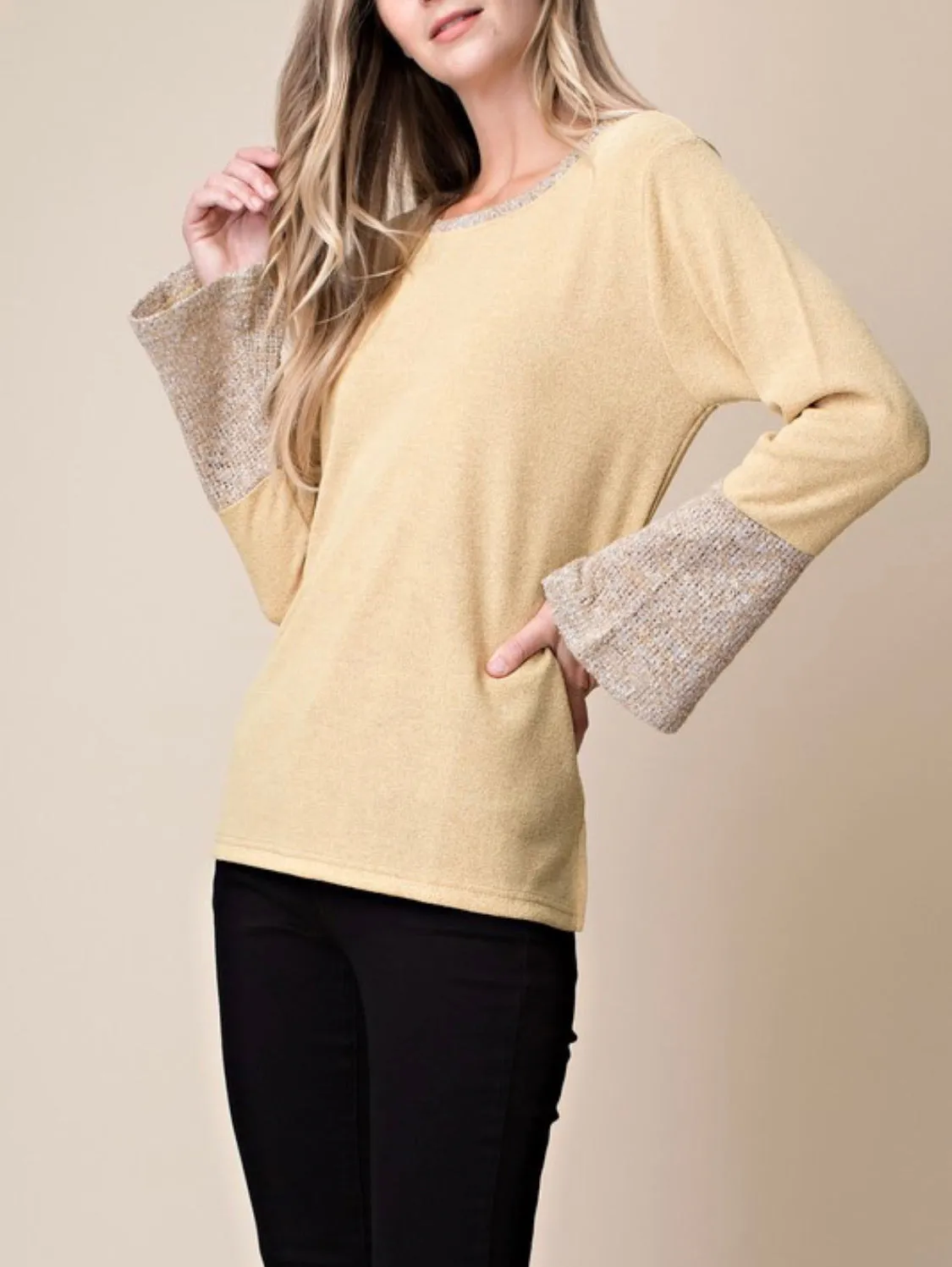 Harper Sweater in Pale Mustard