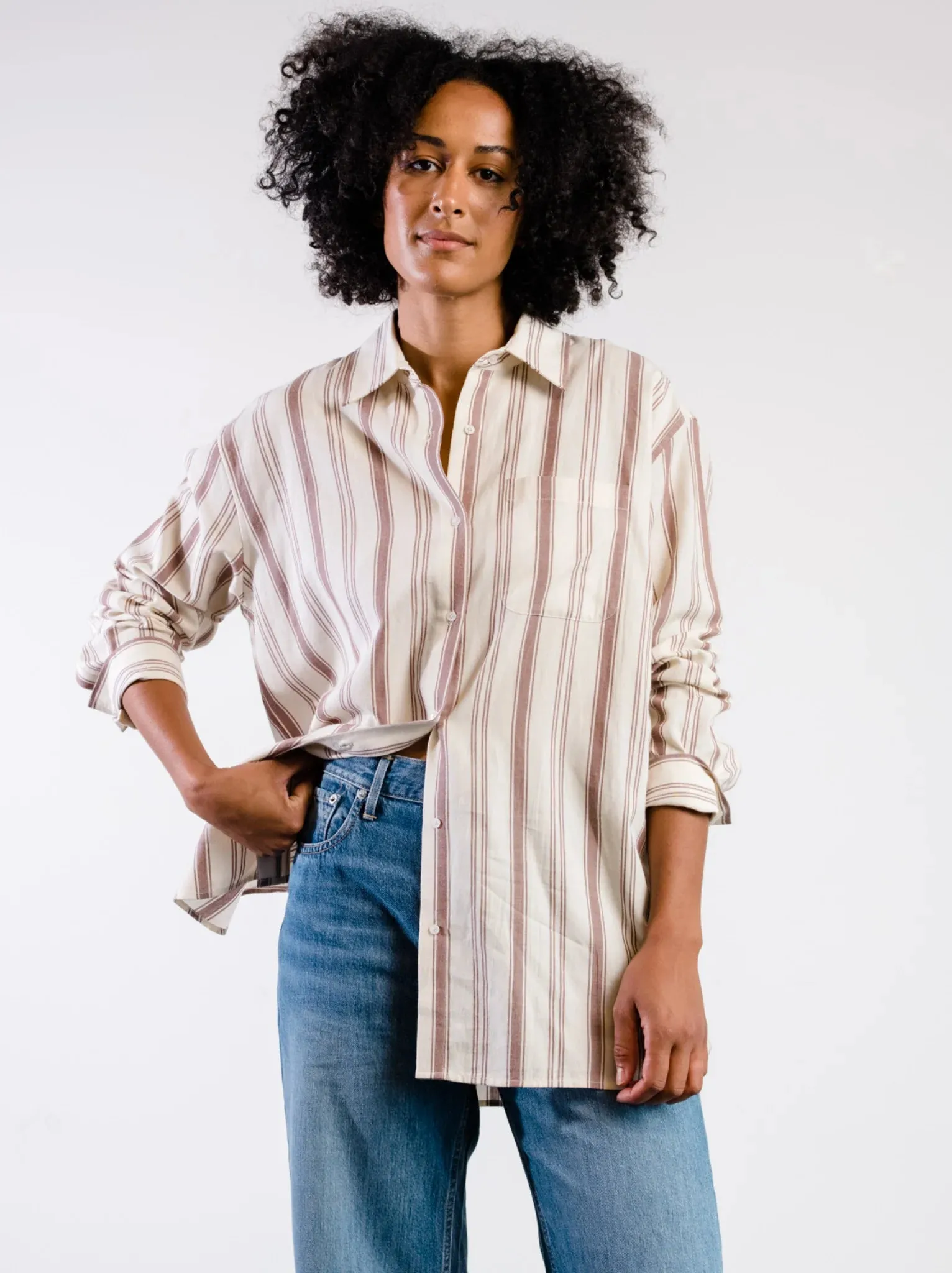 Harris Button-Down Shirt - Nutmeg Stripe