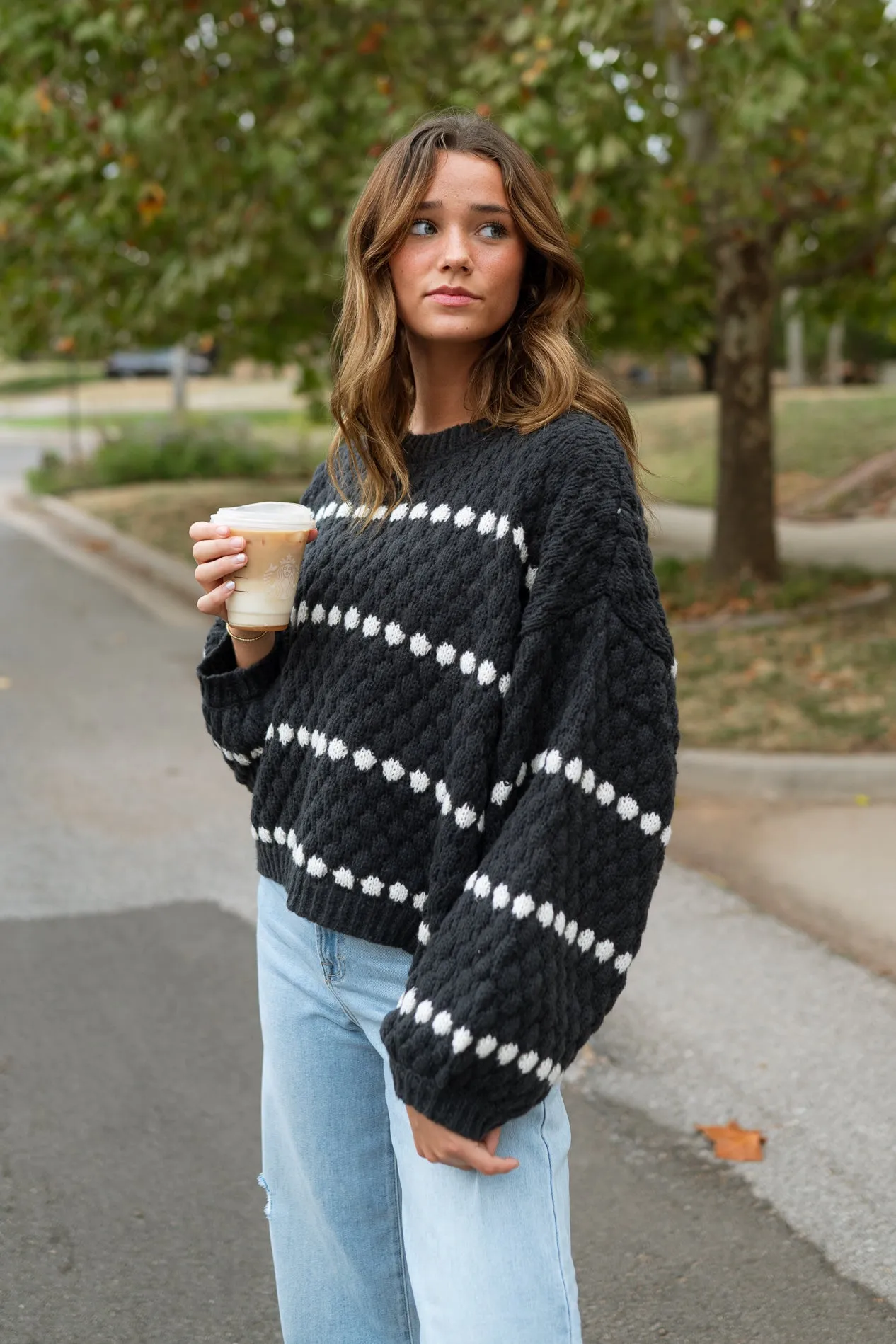 Heather Chunky Sweater - Black