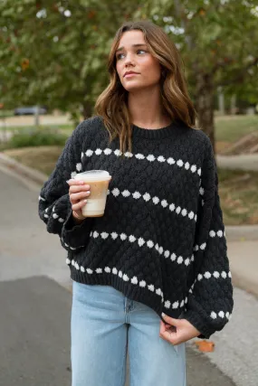 Heather Chunky Sweater - Black