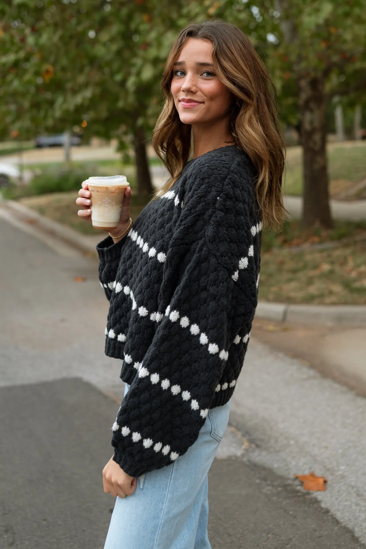 Heather Chunky Sweater - Black