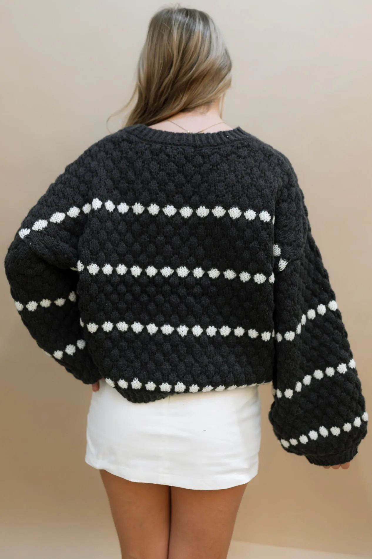 Heather Chunky Sweater - Black