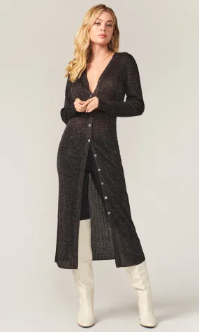 Helena Metallic Longline Cardigan Dress