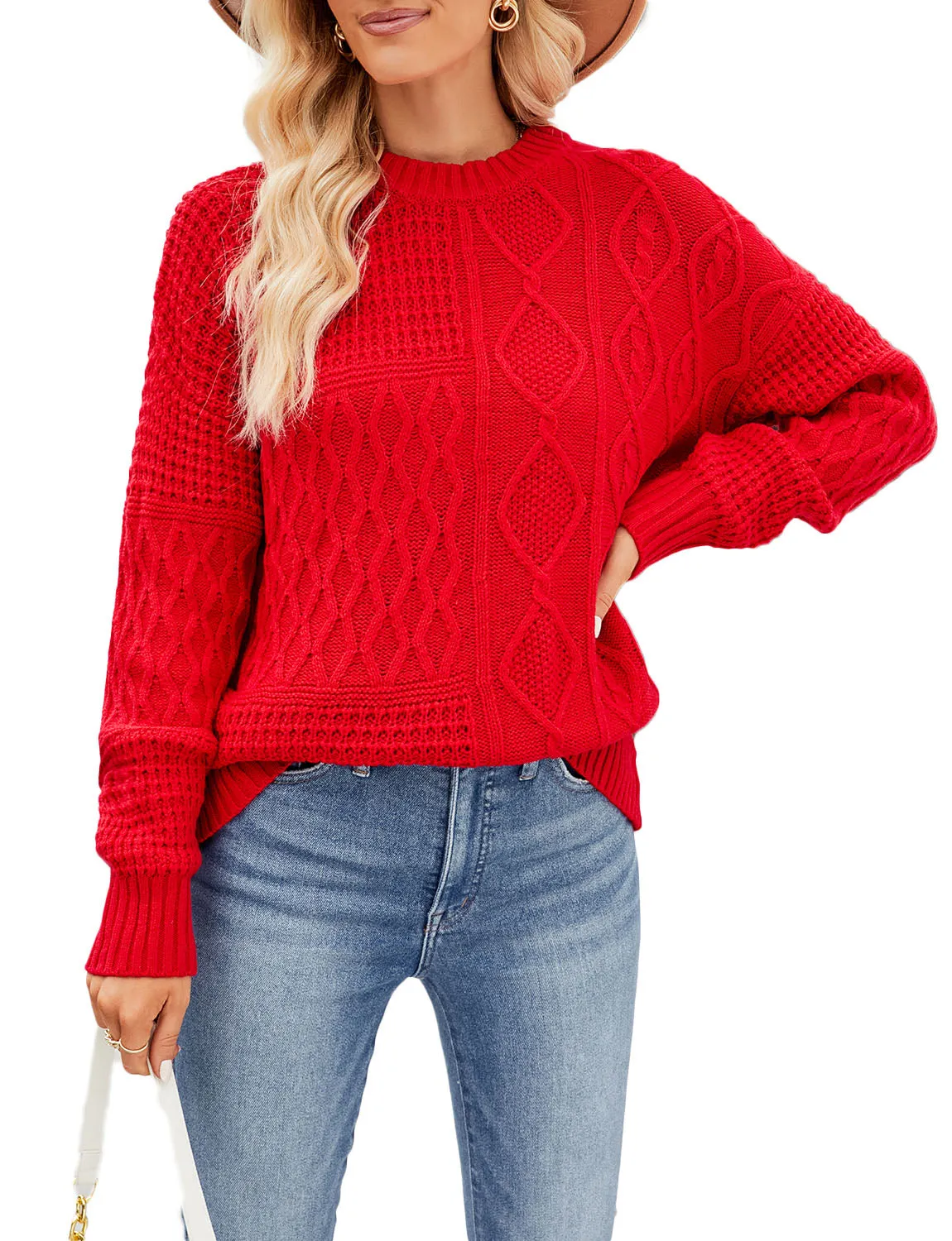 iB-iP Women's Cozy Casual Top Long Sleeve Lightweight Soft Pullover Sweater