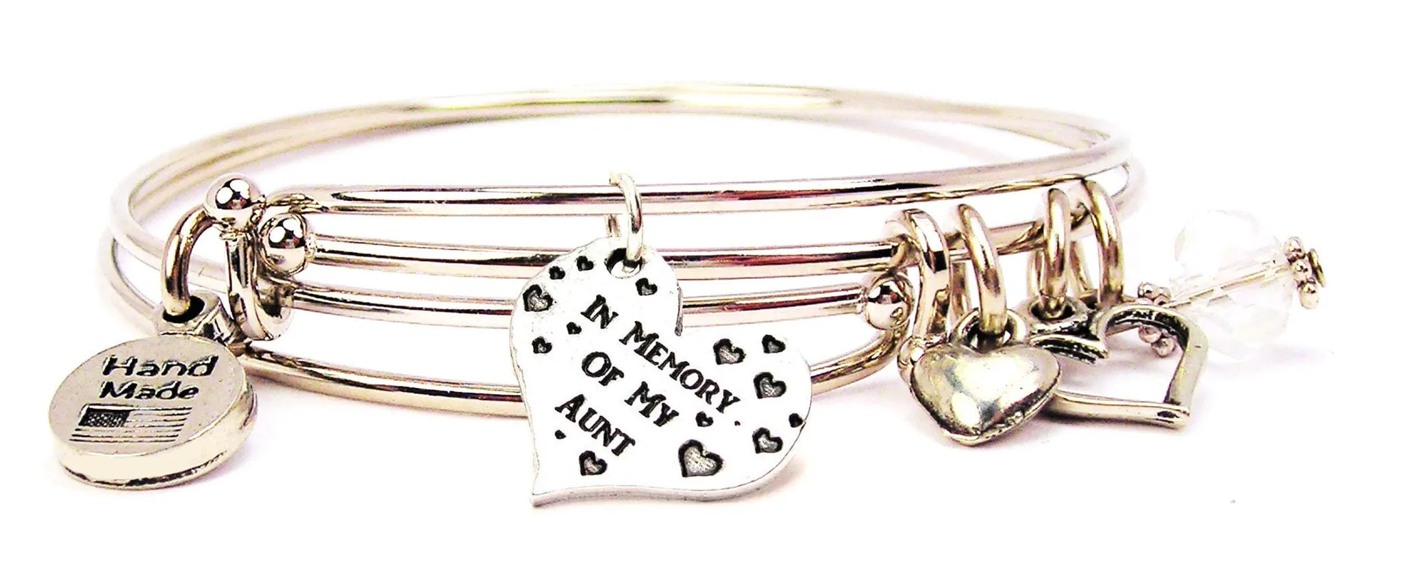 In Memory Of My Aunt Expandable Bangle Bracelet Set