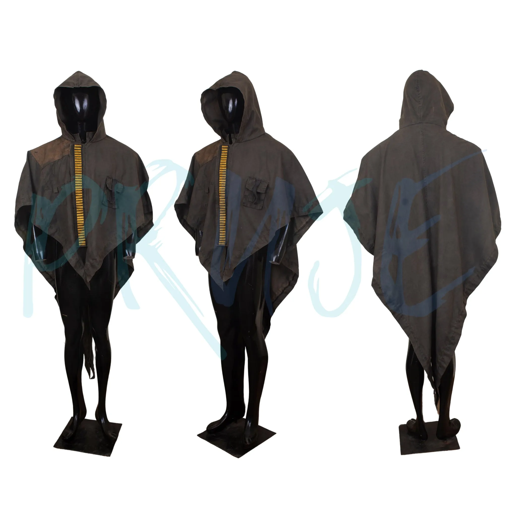 Inspired by SW Bounty Hunter, Hooded Cosplay Poncho Short Cape