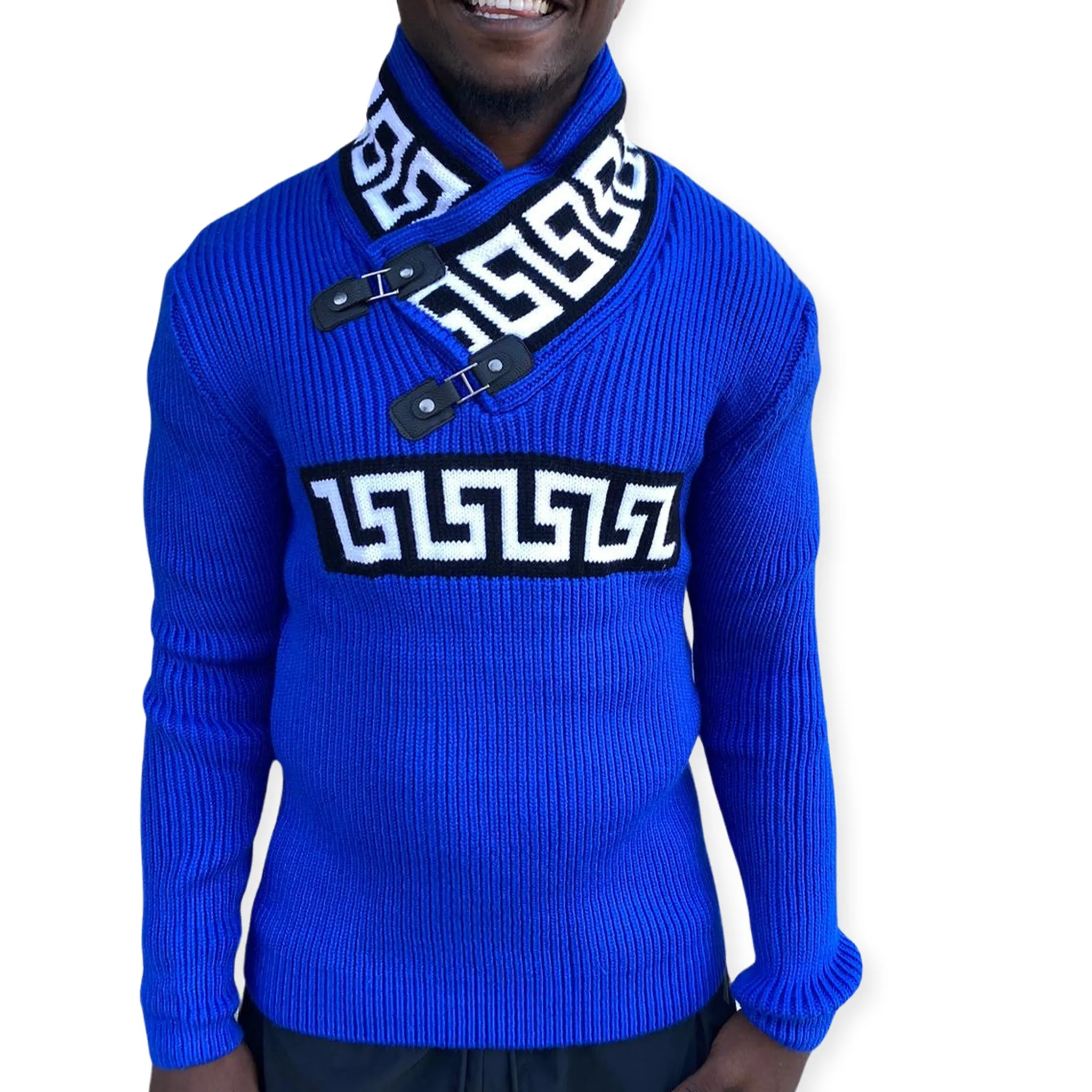 [Jetson] Royal Blue Shawl Collar Sweater