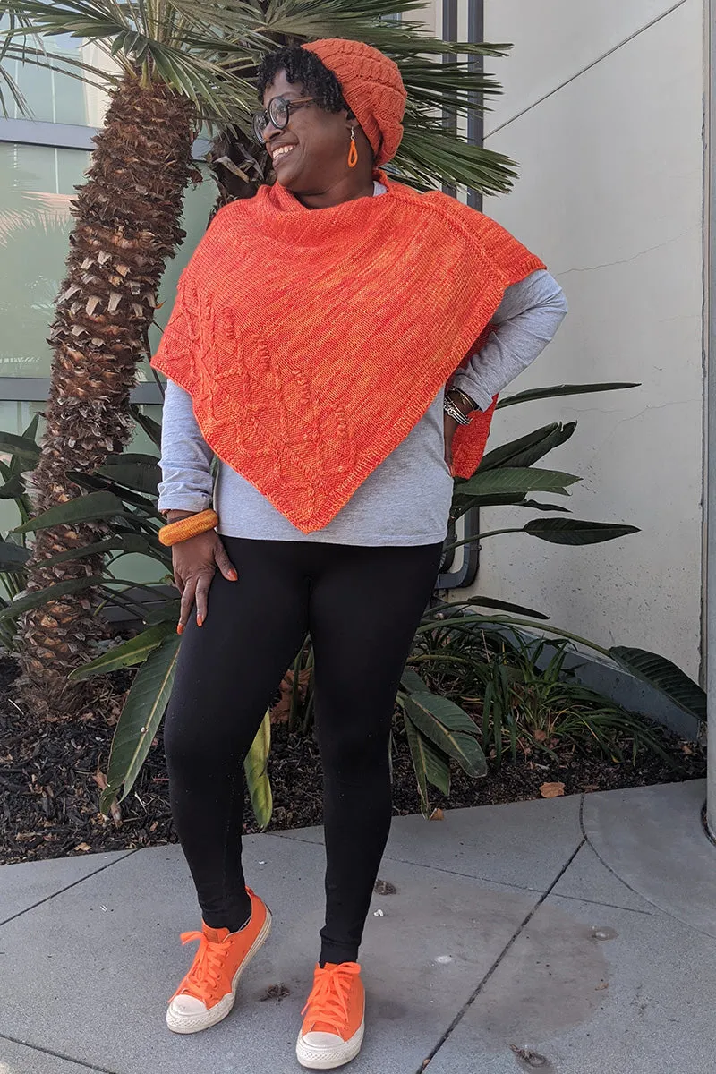 Jimmy Beans Wool PDF Patterns - Orange Love Poncho - PDF Download