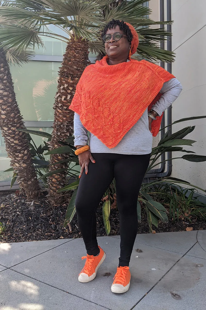 Jimmy Beans Wool PDF Patterns - Orange Love Poncho - PDF Download