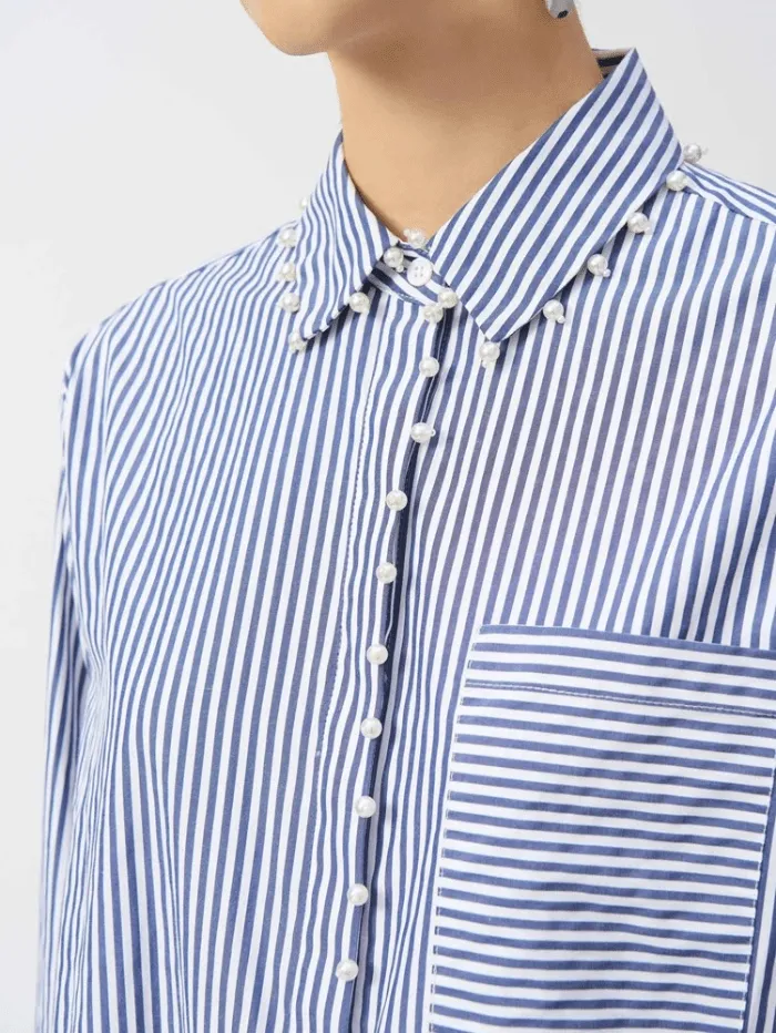 Joseph Ribkoff Women's Striped Stretch Cotton Shirt 251942 Col 2230