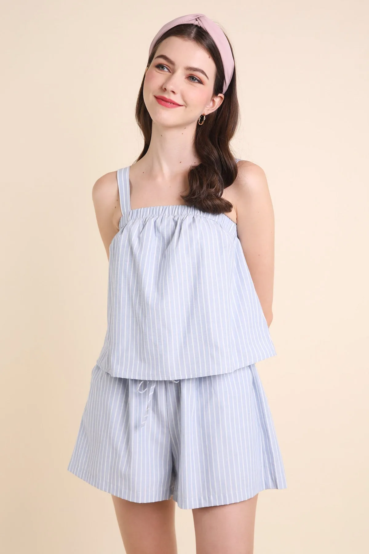 JULES STRIPED TOP IN BABY BLUE