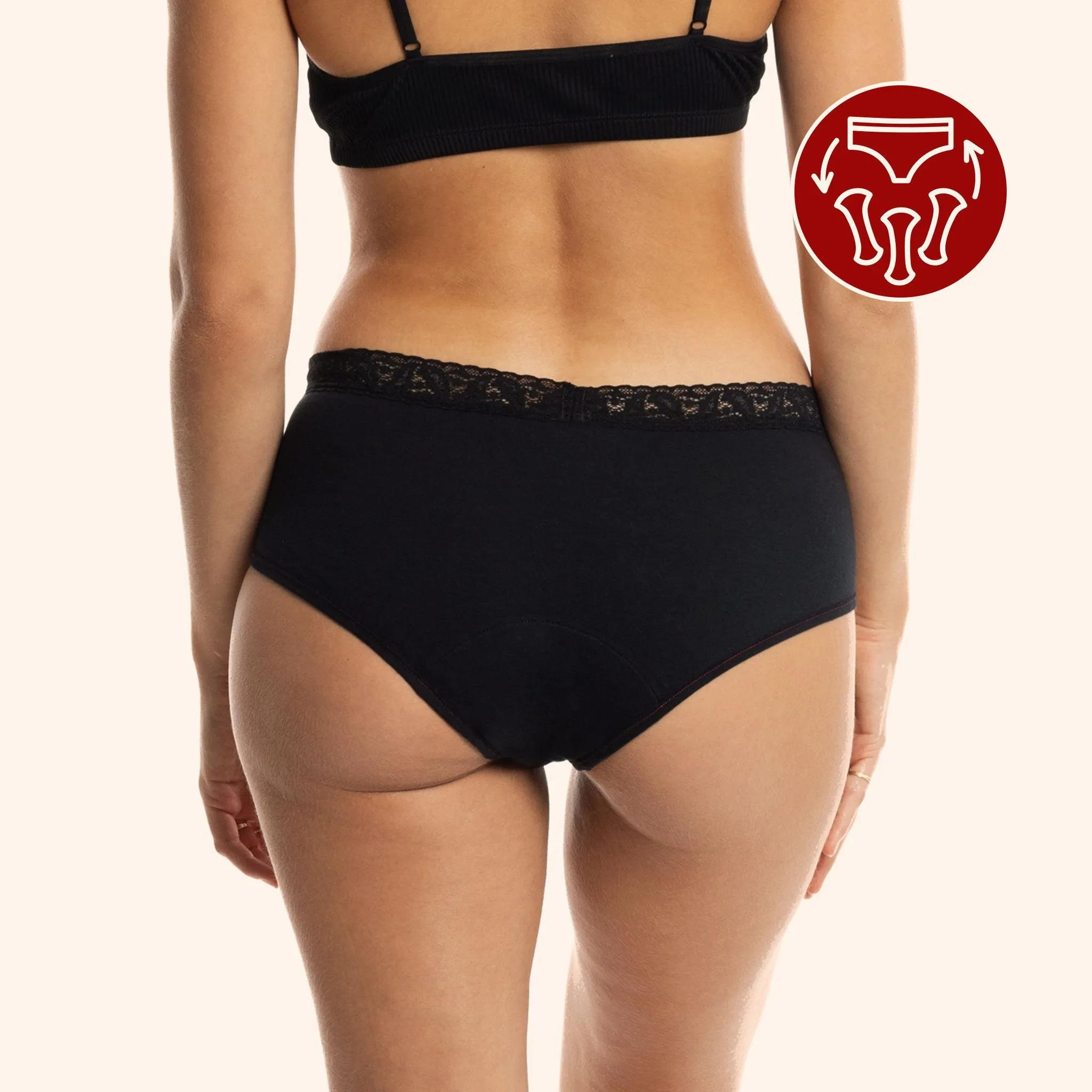 La Shorty Dentelle ✦ Culotte menstruelle 3-en-1