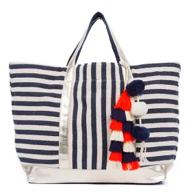 Large Tassel Striped Beach Tote