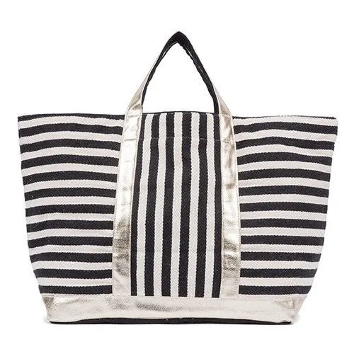 Large Tassel Striped Beach Tote